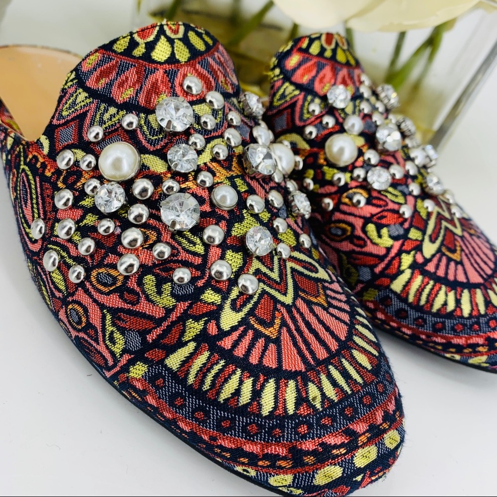 NWT Pearl Bling Bohemian Slip On Mules - Picture 3 of 8